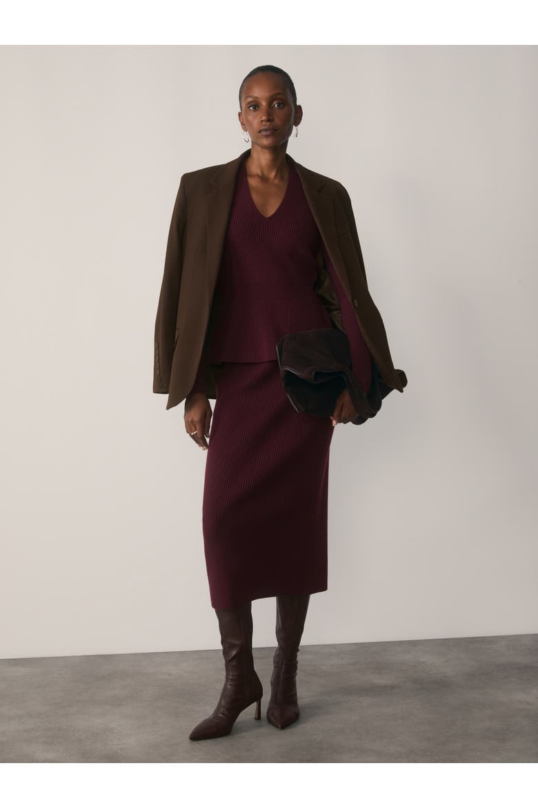 Varese Merino Cotton Blend Skirt, Alternate, color, Purple