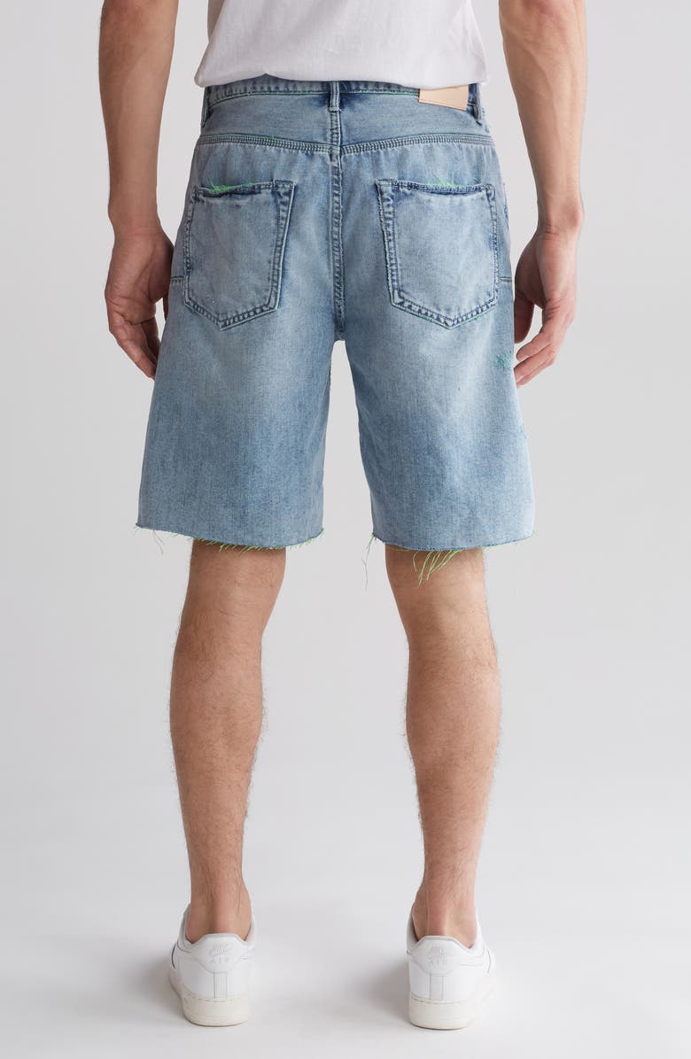 PURPLE BRAND Neon Stitch Denim Shorts, Alternate, color, 