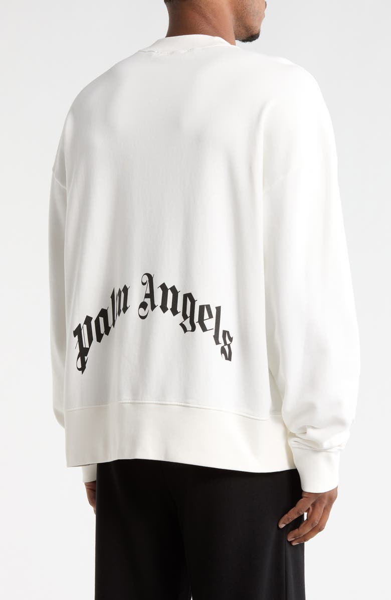 Palm Angels Logo Cotton Sweatshirt, Alternate, color, 