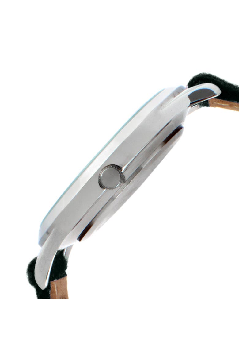 Minimalist Clean Dial Wool-Leather Strap Watch- 40MM, Alternate, color, Green