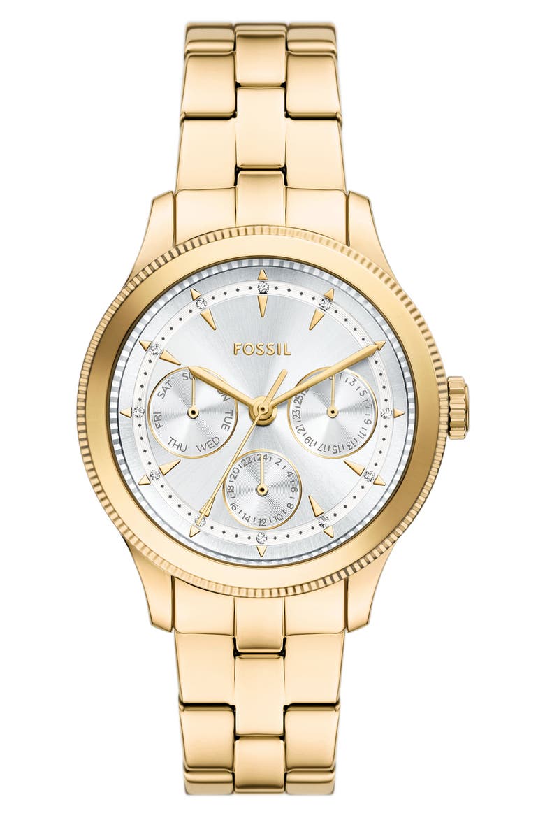 Brynn Bracelet Strap Multifunction Watch, 38mm, Main, color, GOLD