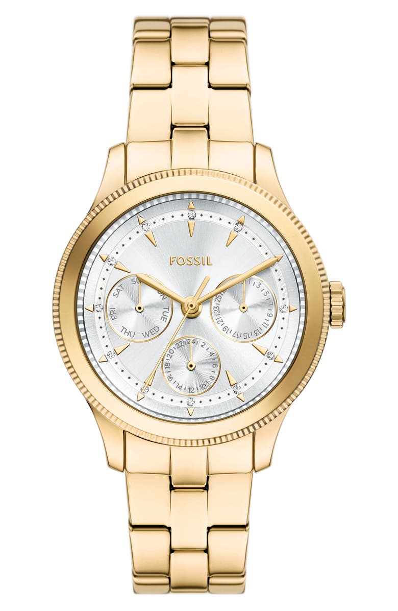 Fossil Brynn Bracelet Strap Multifunction Watch, 38mm, Main, color, Gold