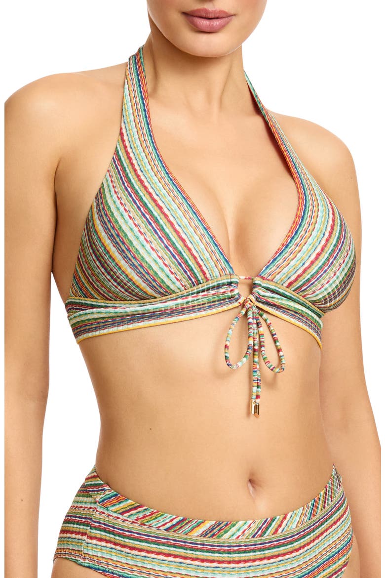 Willow Halter BIkini Top, Alternate, color, RED MULTI
