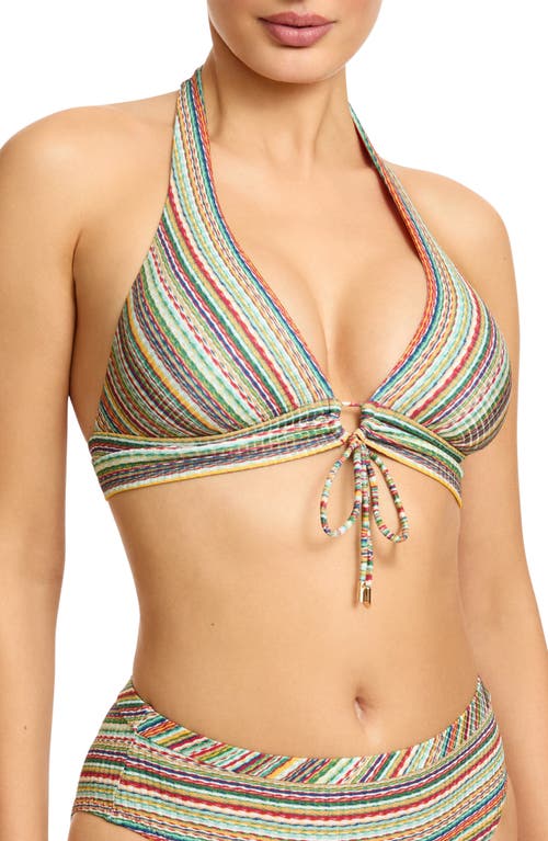Robin Piccone Willow Halter Bikini Top In Multi