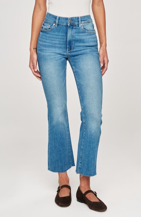Bridget Instasculpt High Waist Raw Hem Ankle Bootcut Jeans (Island Park Performance)