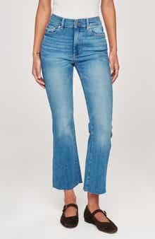 DL1961 Bridget Instasculpt High Waist Raw Hem Ankle Bootcut Jeans
