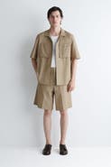 COS Tailored Textured-cotton Shorts