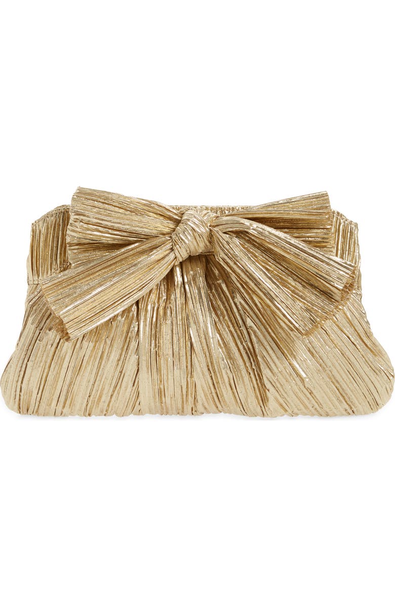 Loeffler Randall Rayne Plissé Clutch, Main, color, Gold