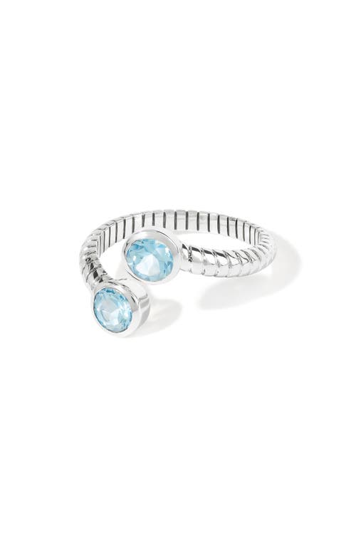 Ys Gems Sterling Silver Bypass Ring In Blue