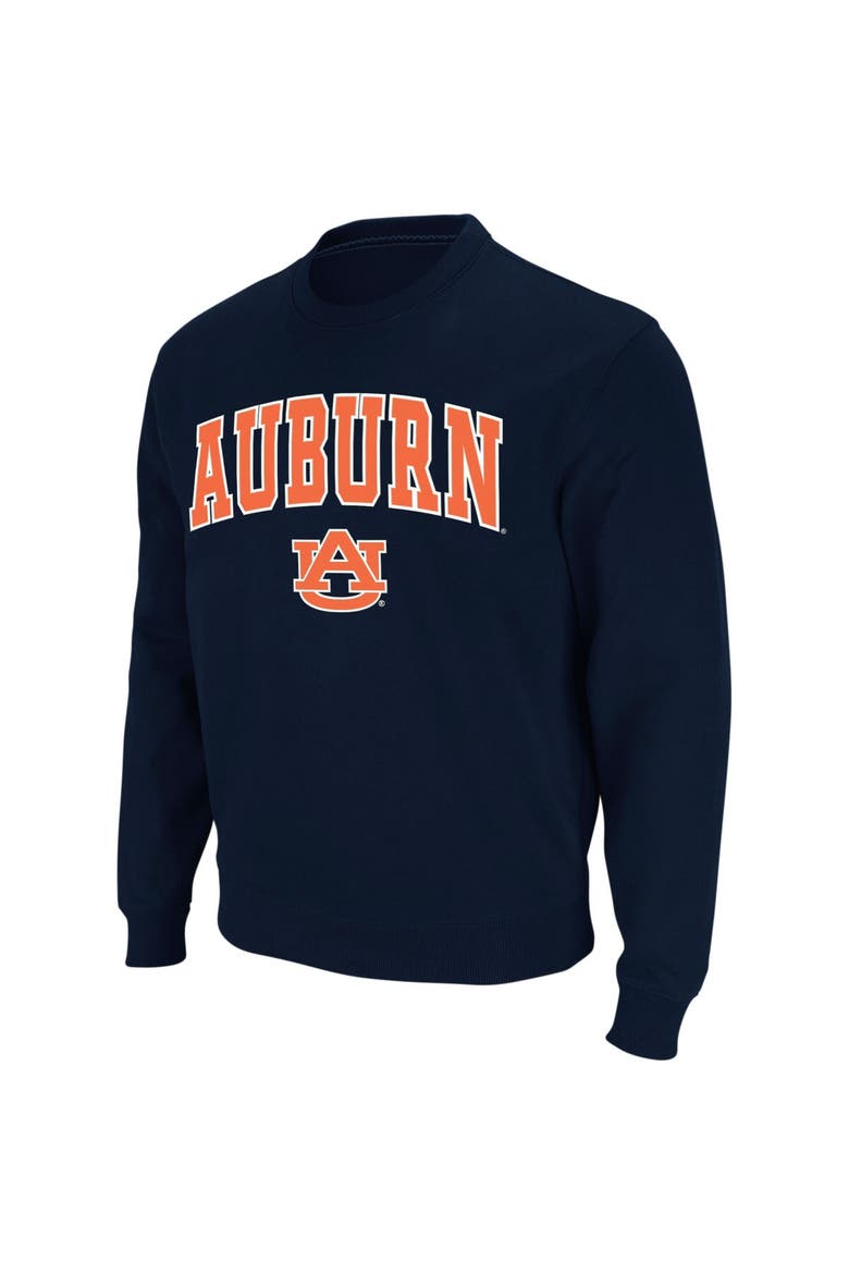 Men's Colosseum Navy Auburn Tigers Arch & Logo Crew Neck Sweatshirt, Main, color, Navy