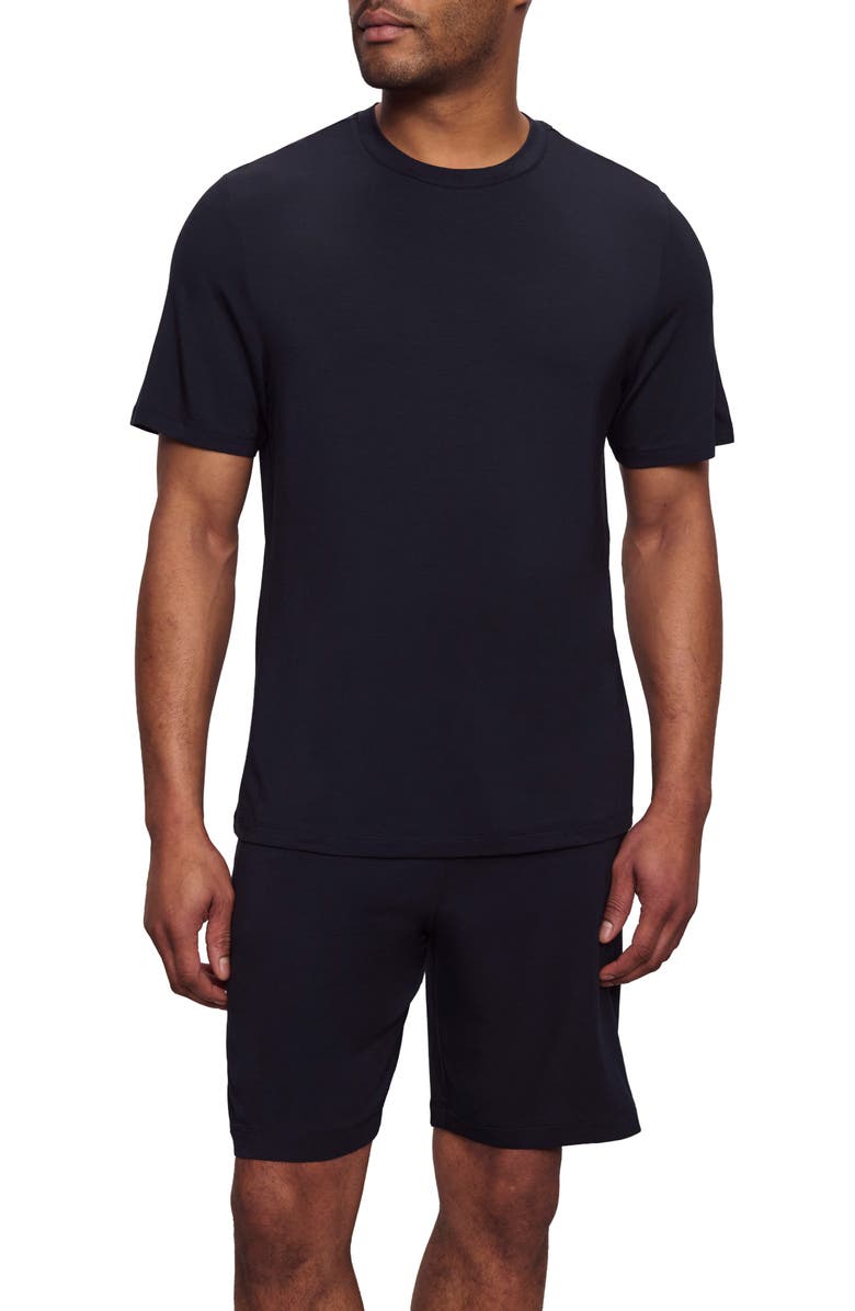 Eberjey Henry Stretch Tencel<sup>®</sup> Modal Short Pajamas, Main, color, Black