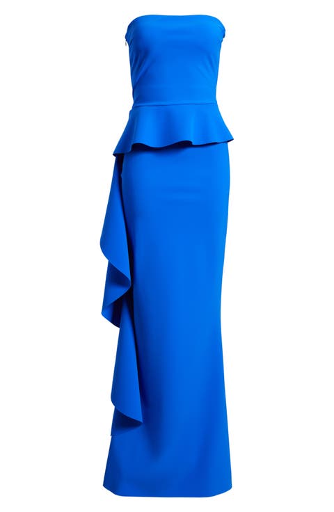 Eliska Ruffle Strapless Gown