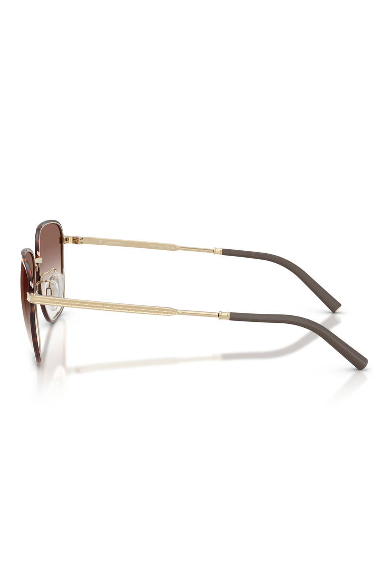 57mm Roger Federer R-18 Square Sunglasses, Alternate, color, DARK MAHOGANY / BRUSHED GOLD