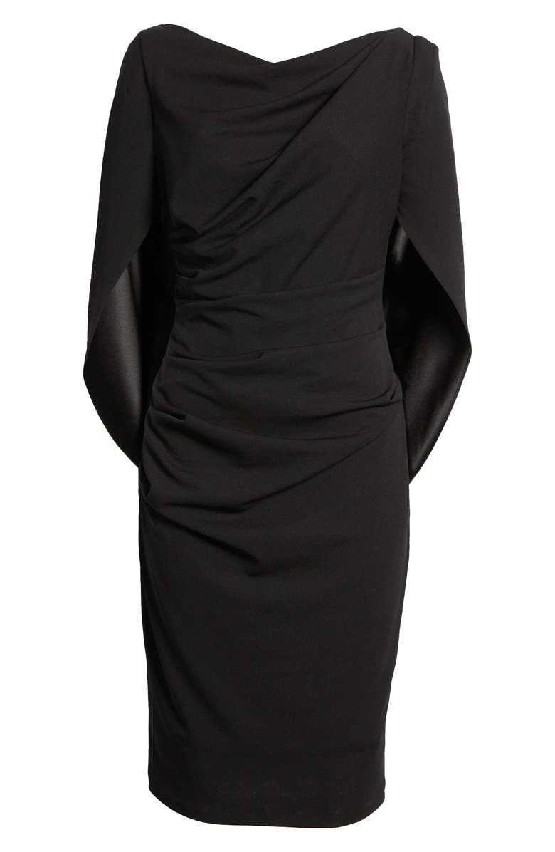 Betsy & Adam Drape Back Scuba Crepe Cocktail Dress, Alternate, color,