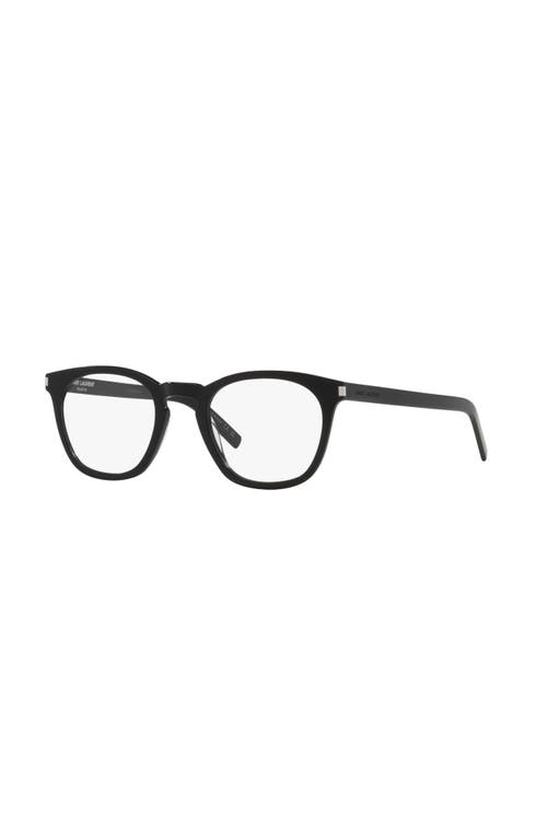 Saint Laurent 49mm Round Optical Glasses In Black