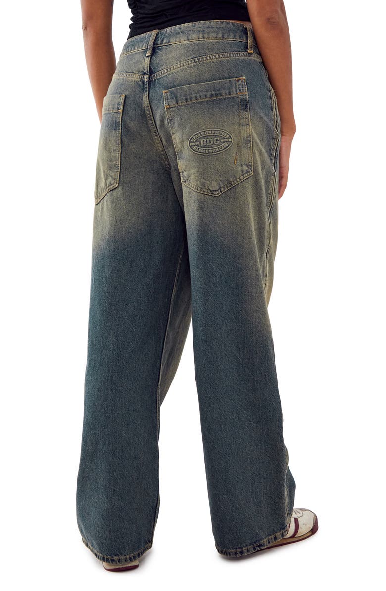 BDG Urban Outfitters Jaya Tinted Side Zip Low Rise Wide Leg Jeans, Alternate, color, 