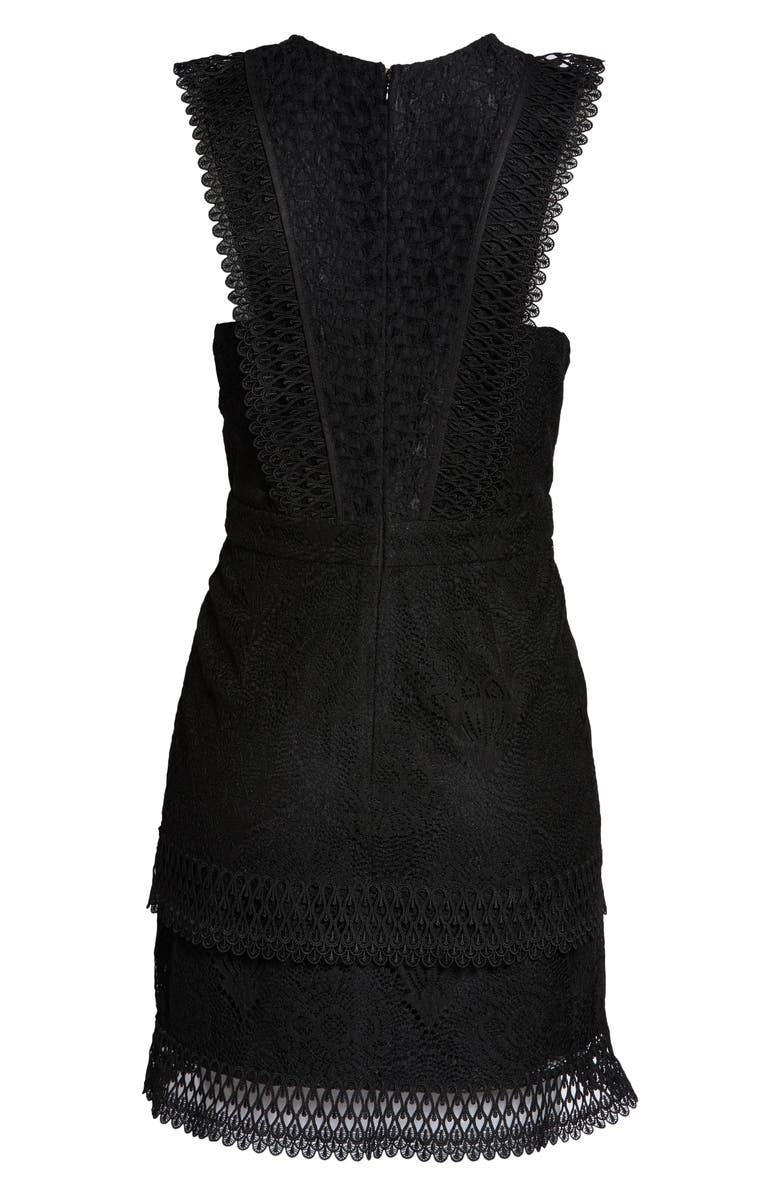 Adelyn Rae Shayna Mixed Lace Dress, Alternate, color, 