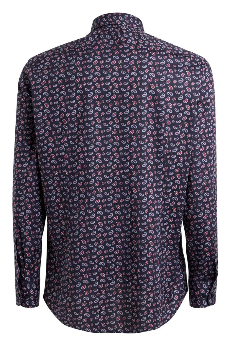 Roma Stretch Cotton Dress Shirt, Alternate, color, PRINT ON BLUE BASE