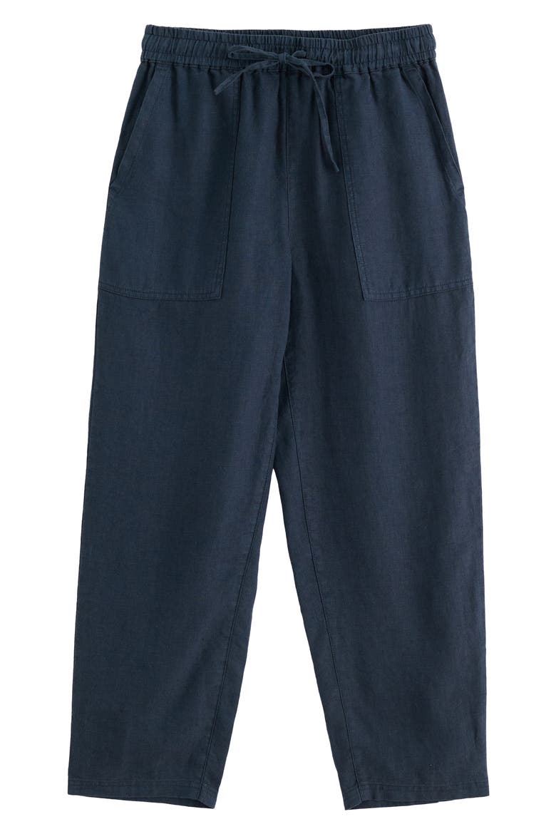 Sholl Drawstring Tapered Linen Twill Pants, Alternate, color, MARITIME