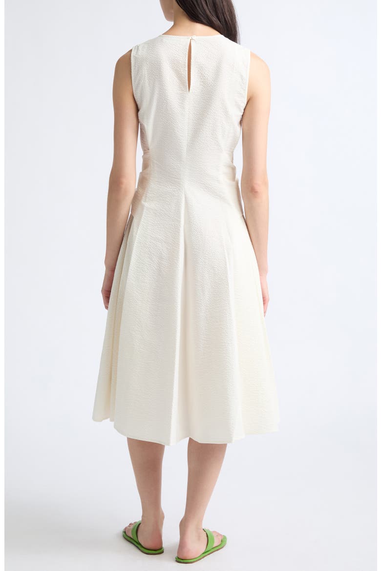 Cloque Cotton Seersucker Fit & Flare Dress, Alternate, color, IVORY