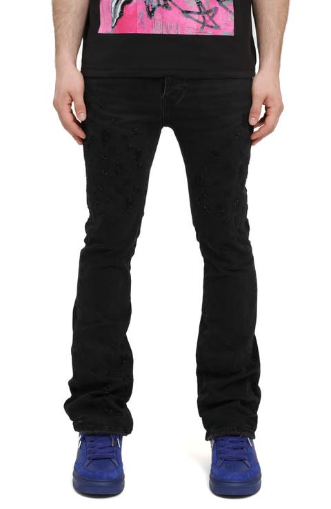 Monogram Beaded Slim Flare Jeans