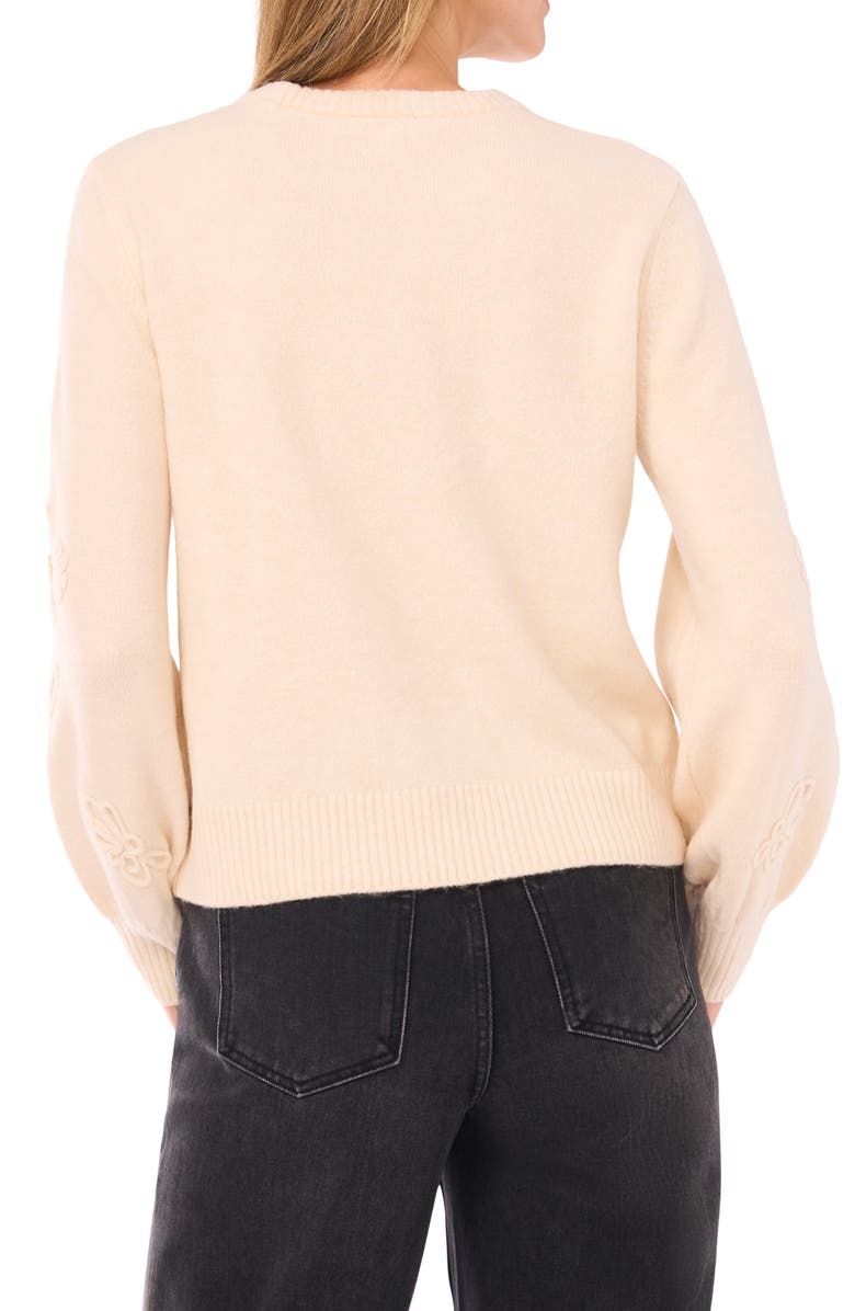 Parker Floral Embroidered Sweater, Alternate, color, Ancient Ivory