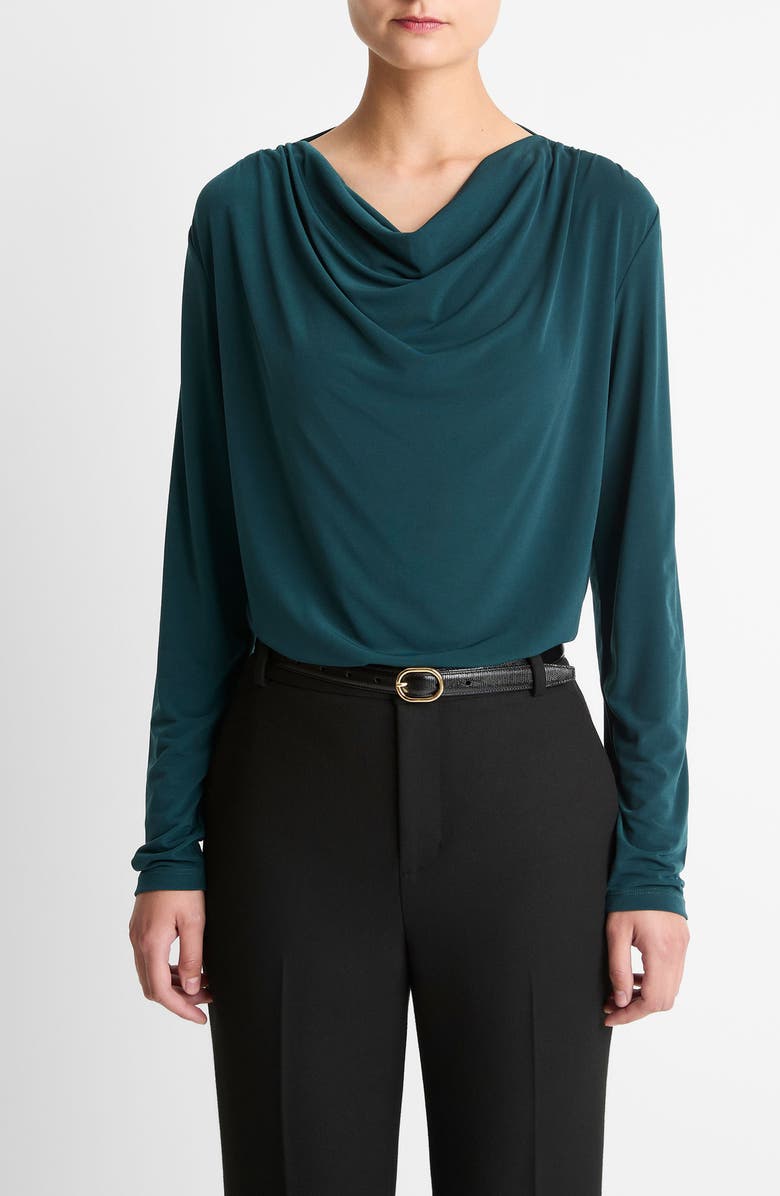 Vince Cowl Neck Knit Top, Main, color, Juniper