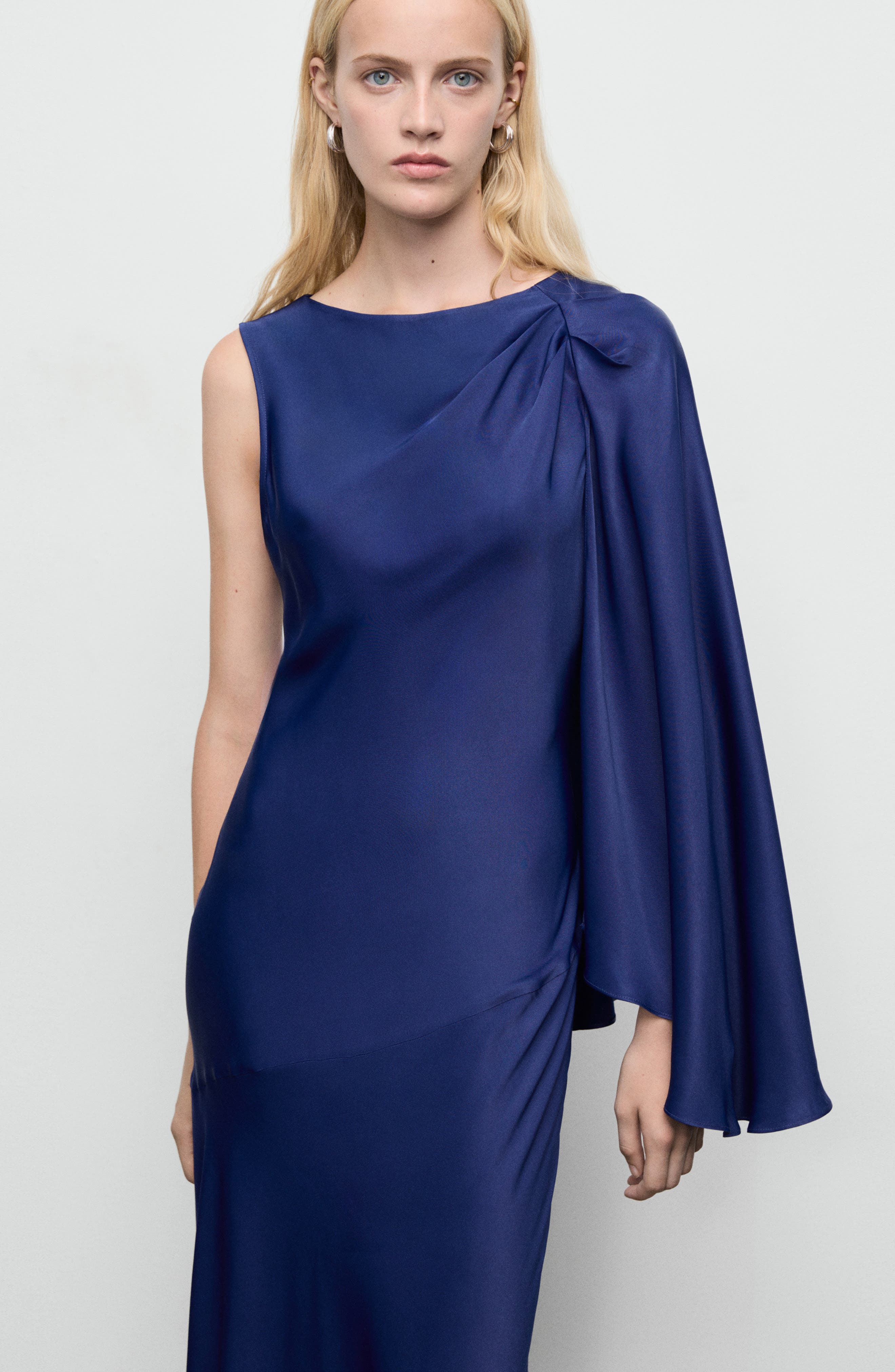Asymmetric Satin Maxi Dress - image 2