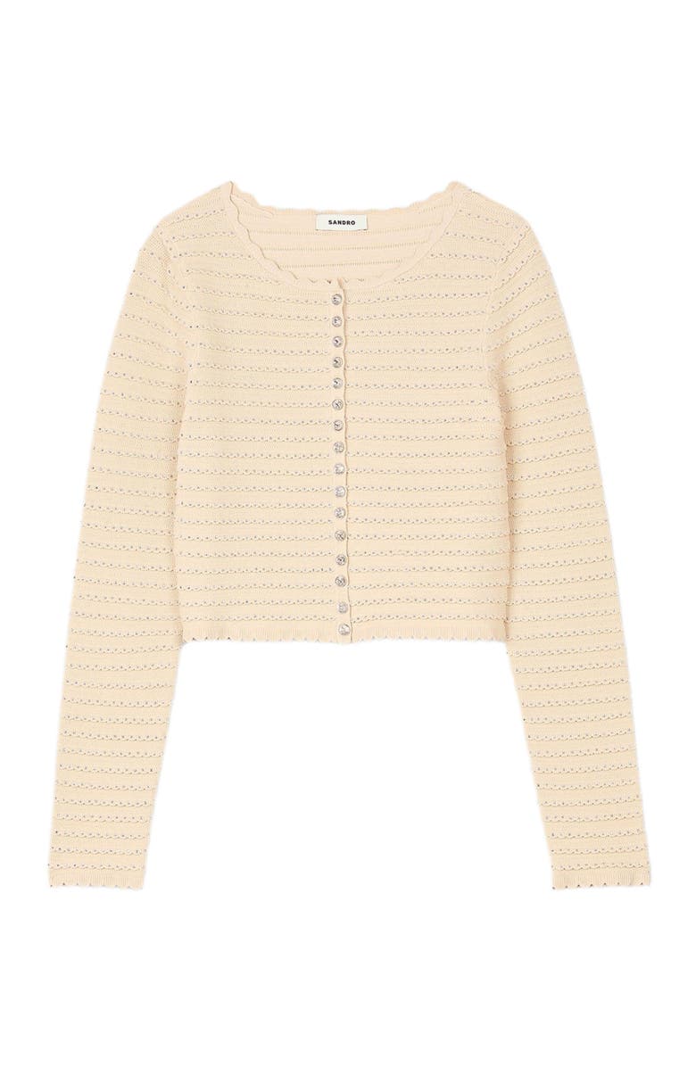 SANDRO Rhinestone cardigan, Alternate, color, 