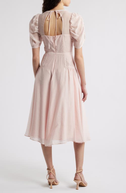 Chelsea28 Puff Sleeve Fit & Flare Midi Dress In Pink Sepia