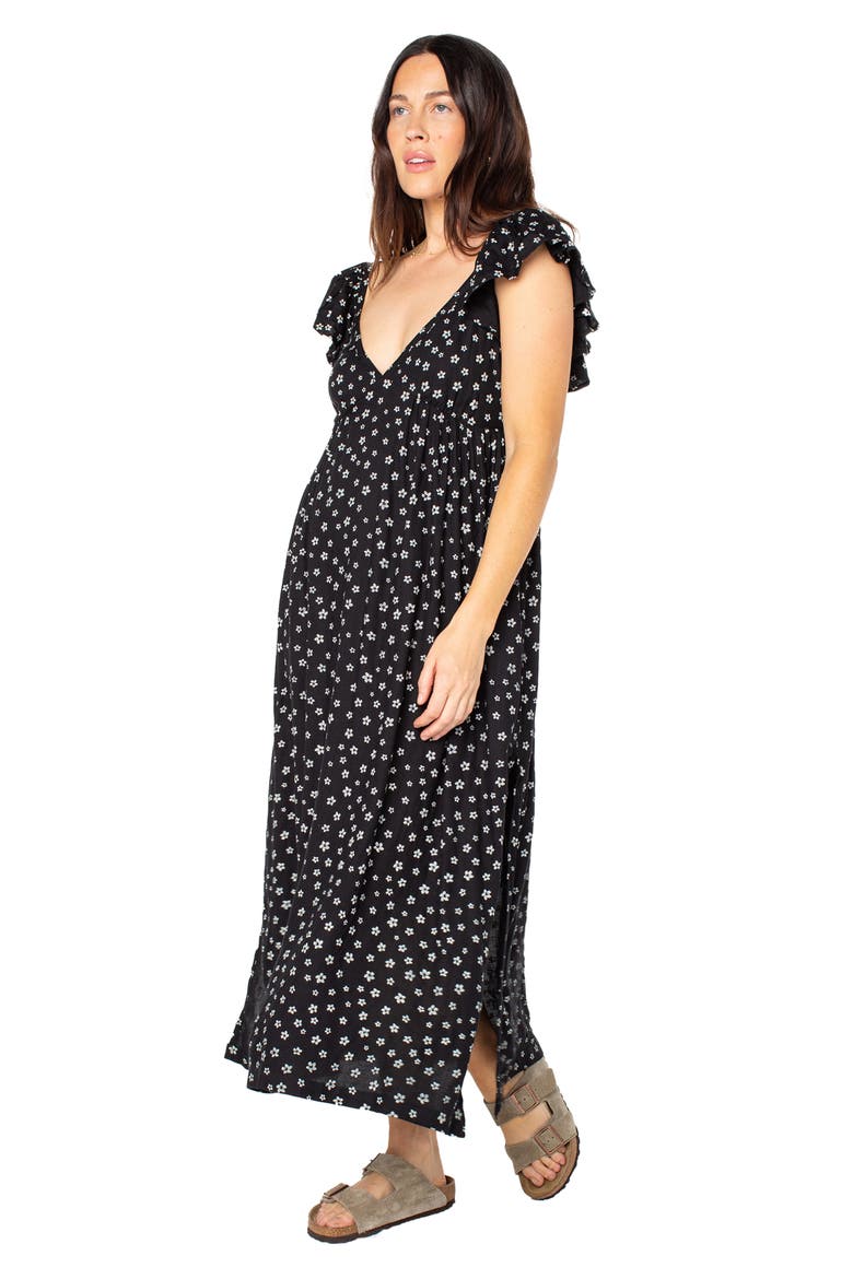 Bohemian Nights Floral Maxi Dress, Alternate, color, ANTHRACITE