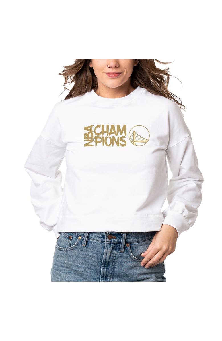 LUSSO Women's Lusso White Golden State Warriors 2022 NBA Finals Champions Lola Pullover Sweatshirt, Main, color, 