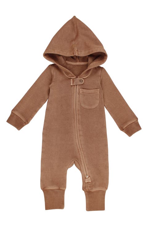 Hooded Organic Cotton Zip Romper (Baby)
