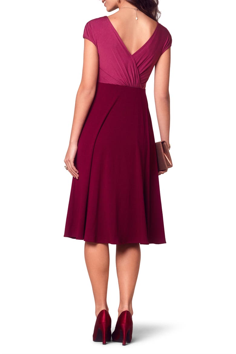 Alessandra Maternity Dress, Alternate, color, ROSEY RED