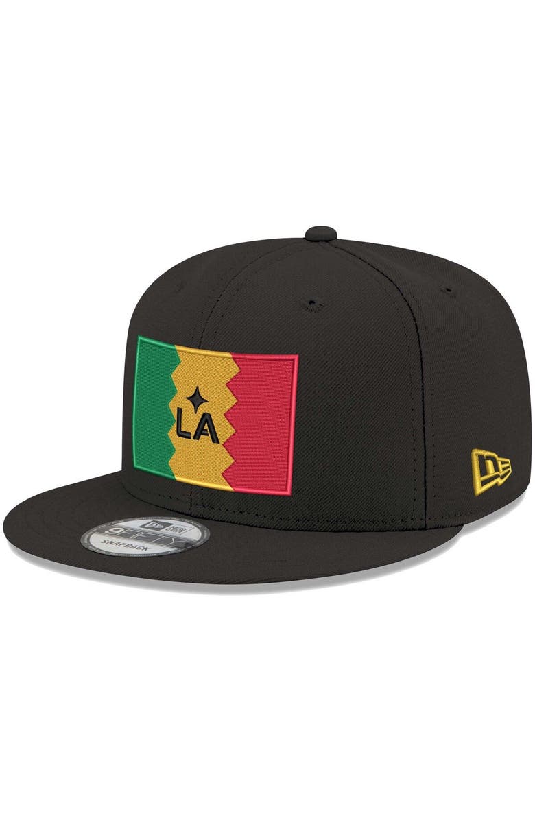 New Era Men's New Era Black LA Galaxy Jersey Hook 9FIFTY Snapback Hat, Alternate, color, 