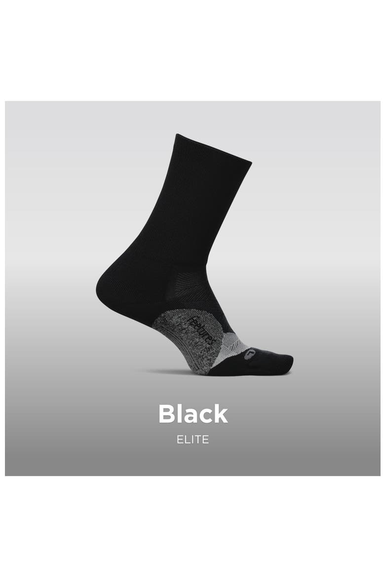 Elite Light Cushion Mini Crew Sock  Sport Sock with Targeted Compression, Alternate, color, Black