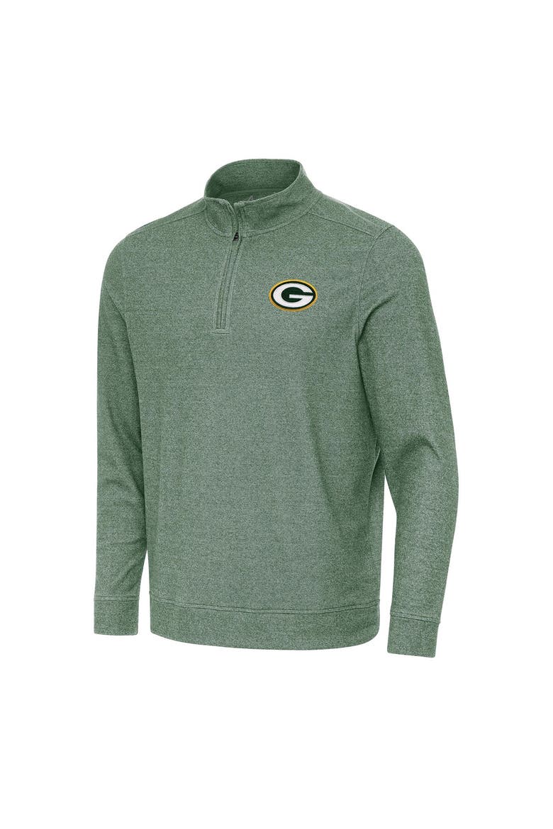 Men's Antigua Hunter Green Green Bay Packers Subtle Quarter-Zip Top, Main, color, Hunter Green