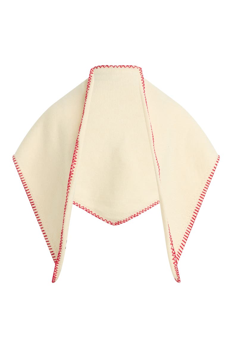 Valentine's Embroidered Triangle Scarf, Main, color, NATURAL