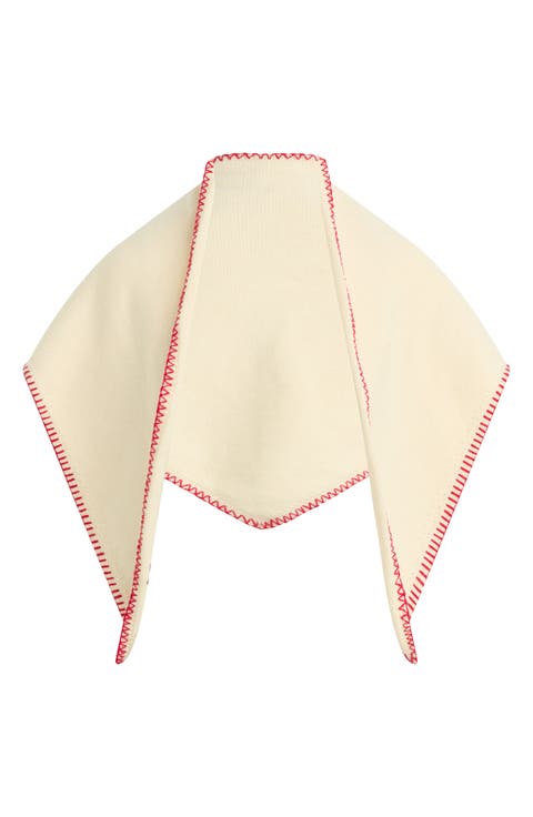 Valentine's Embroidered Triangle Scarf