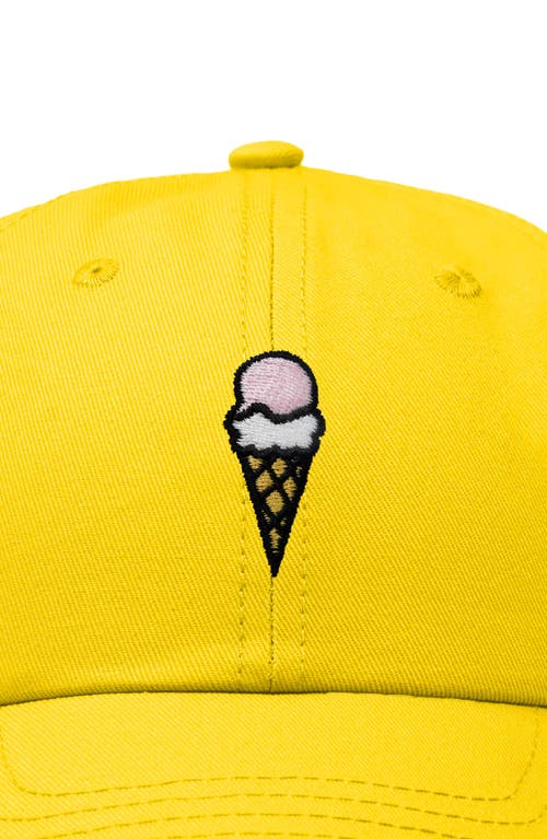 Dalix Double Scoop Embroidered Cap In Gold
