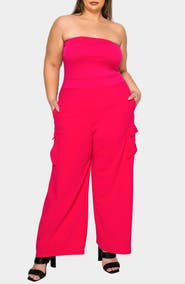 L I V D Yumi Strapless Cargo Jumpsuit