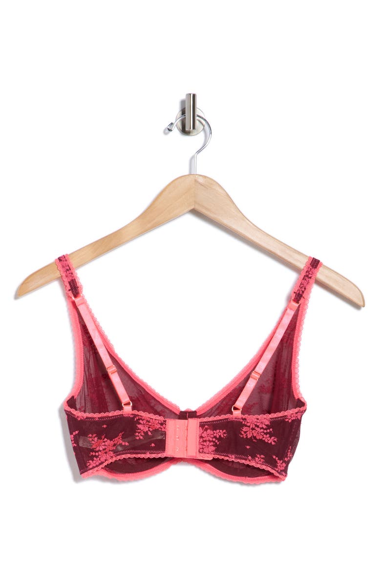 Free People Talk About It Mesh Underwire Bra, Alternate, color, Dark Wine