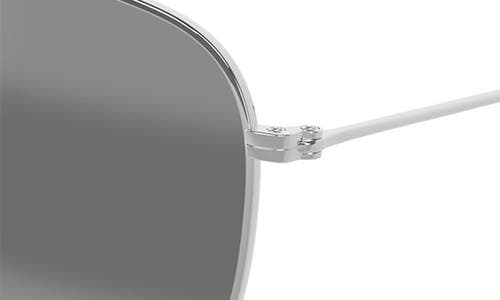 Maui Jim Olali Af 55mm Polarized Square Sunglasses In Shiny Silver W/black