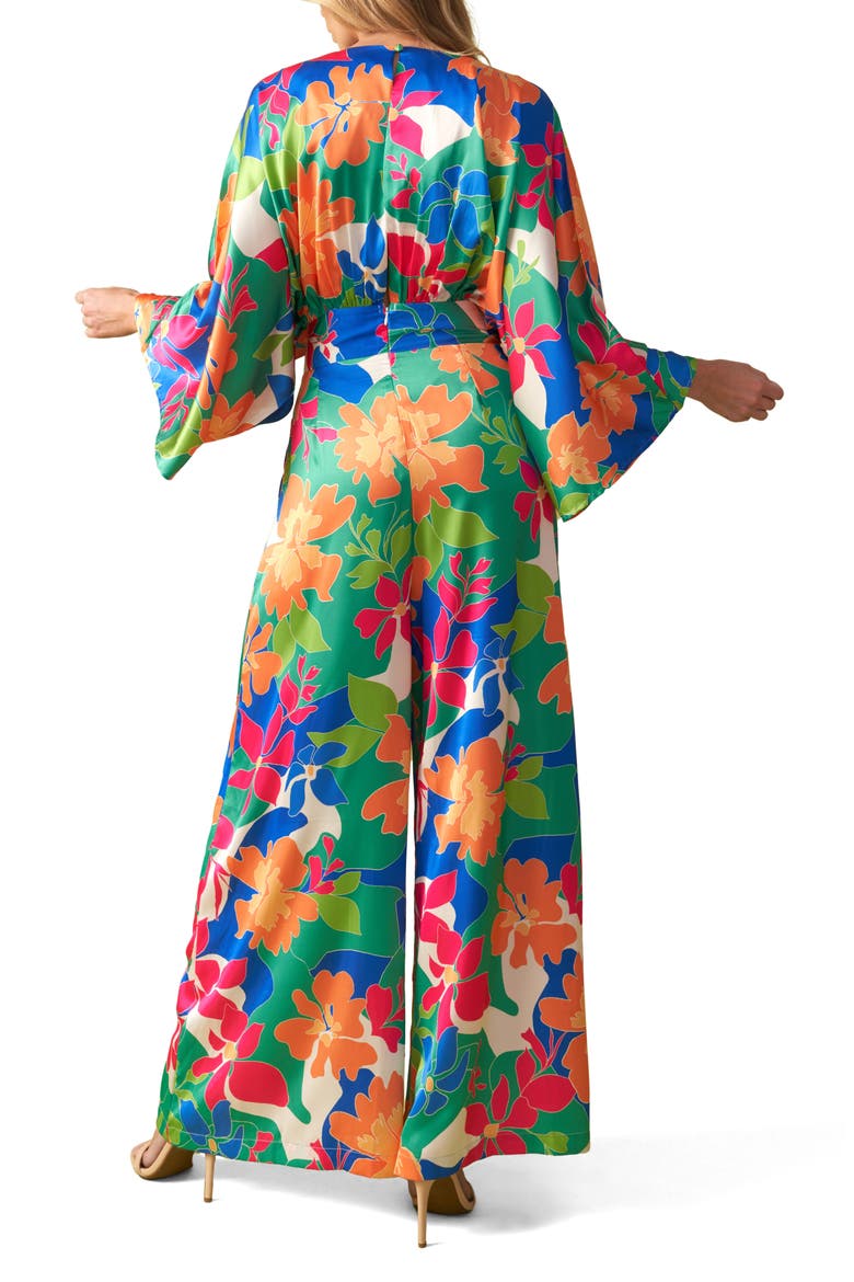 Wide Leg Long Sleeve Jumpsuit, Alternate, color, GREEN ORANGE