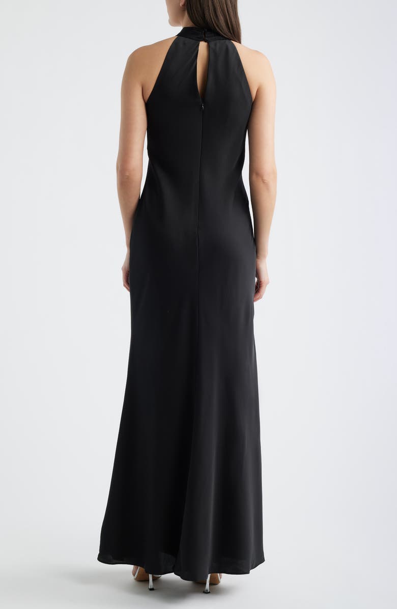 Vince Camuto Satin Halter Gown, Alternate, color, Black