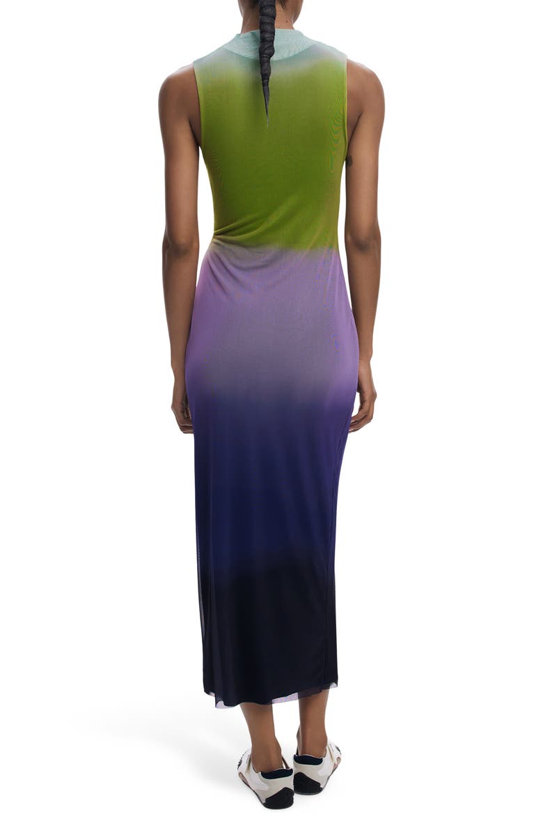 Desigual Ombré Print Sleeveless Ruched Maxi Dress, Alternate, color, Purple