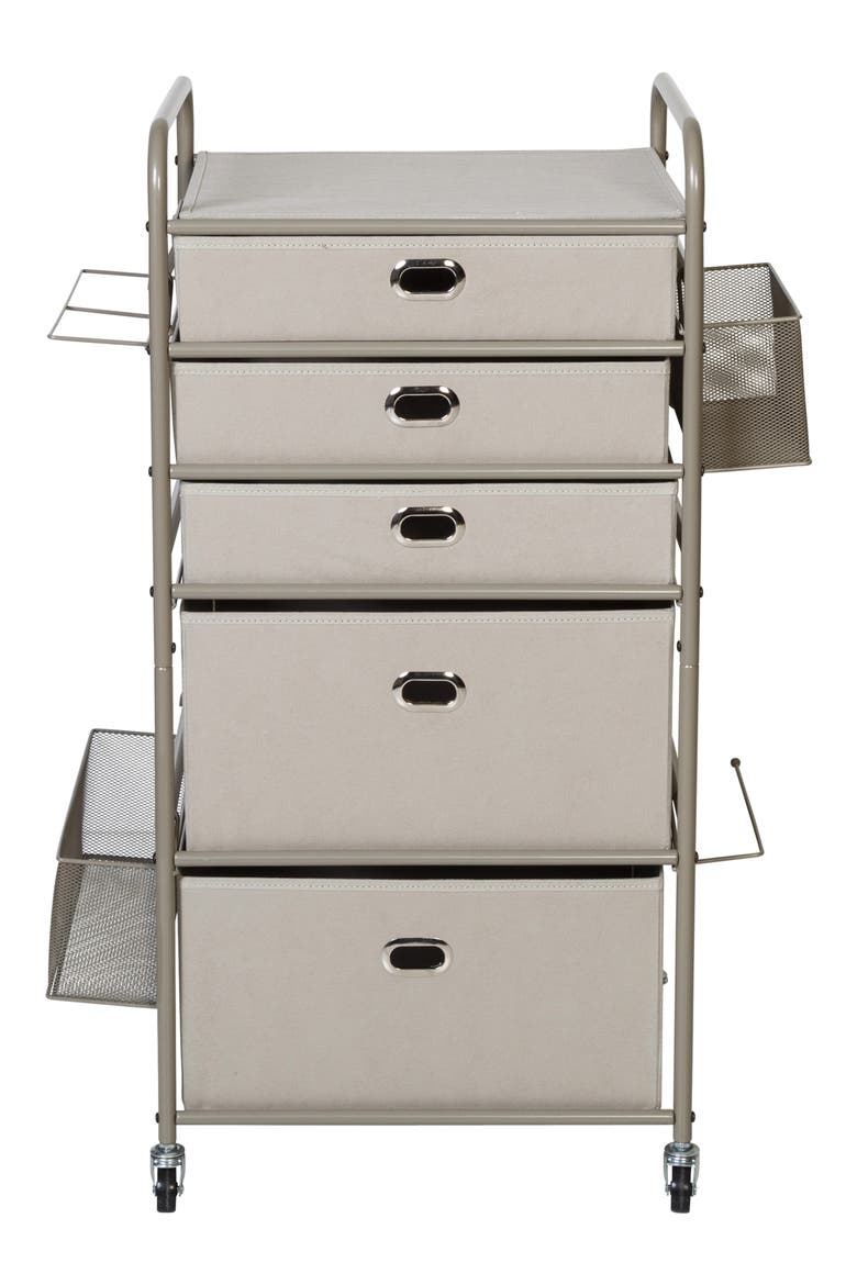 Gift Wrap Storage Cart, Main, color, BROWN