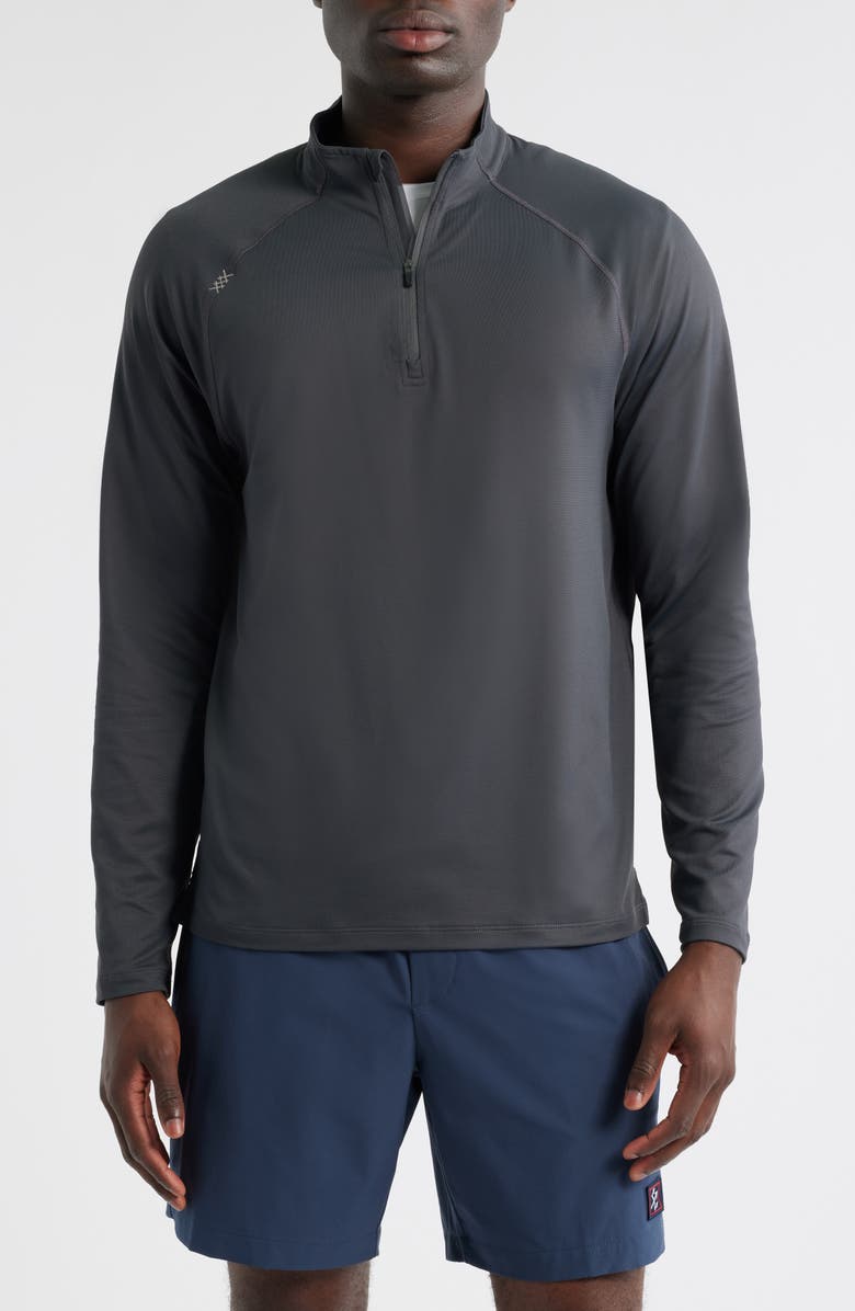Rhone Session Quarter Zip Pullover, Main, color, Asphalt