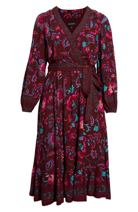 Tory Paisley Mindie Wrap Midi Dress