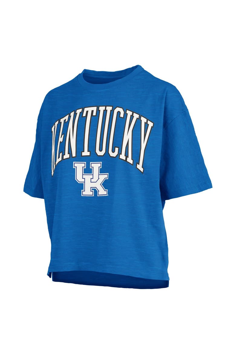 Women's Pressbox Royal Kentucky Wildcats Nelson Arch Over Logo Waist Length Oversized Slub T-Shirt, Alternate, color, Royal
